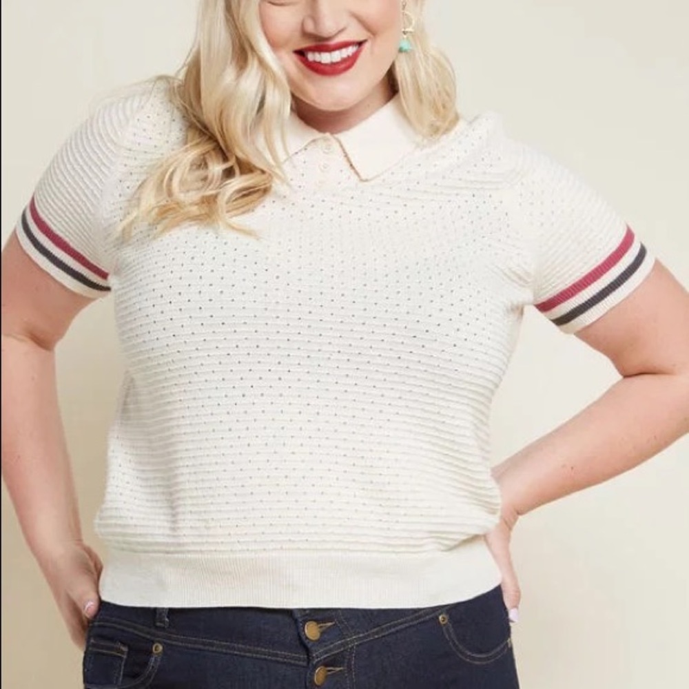 ModCloth Tennis Sweater Polo Size 1X